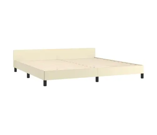 Gultas Rāmis Ar Galvgali, Krēmkrāsas, 200X200 Cm, Mākslīgā Āda Vidaxl