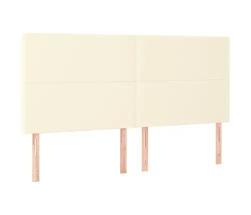 Gultas Rāmis Ar Galvgali, Krēmkrāsas, 200X200 Cm, Mākslīgā Āda Vidaxl