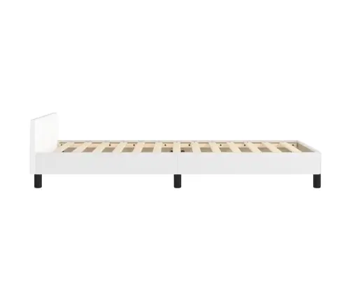 Gultas Rāmis Ar Galvgali, Balts, 90X200 Cm, Mākslīgā Āda Vidaxl