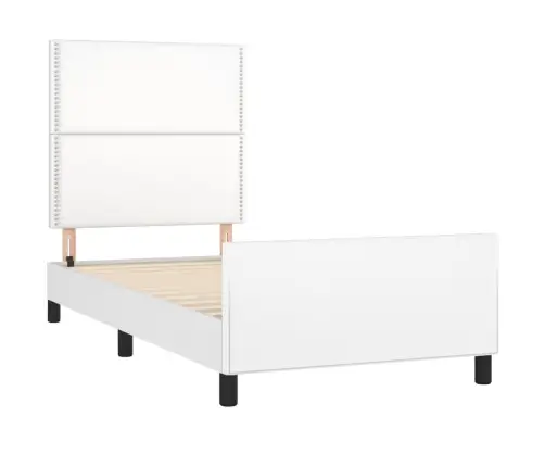 Lovos Rėmas Su Galvūgaliu, Baltos, 100X200cm Dirbtinė Oda