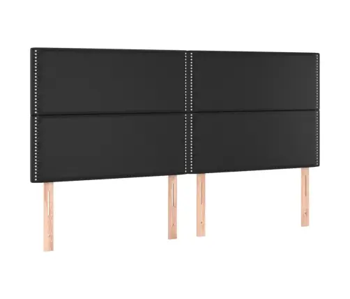 Gultas Rāmis Ar Galvgali, Melns, 180X200 Cm, Mākslīgā Āda Vidaxl