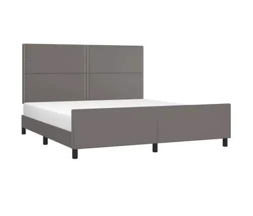 Voodiraam Peatsiga, Hall, 180X200 cm Kunstnahk