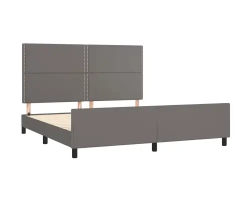 Voodiraam Peatsiga, Hall, 180X200 cm Kunstnahk