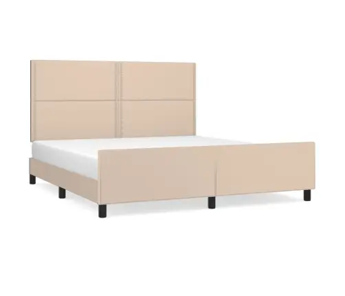 Voodiraam Peatsiga, Cappuccino,180X200 cm Kunstnahk