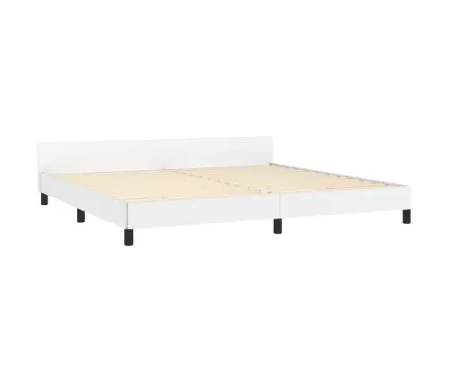 Gultas Rāmis Ar Galvgali, Balts, 200X200 Cm, Mākslīgā Āda Vidaxl