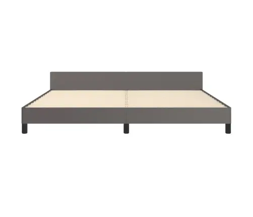 Voodiraam Peatsiga, Hall, 200X200 cm Kunstnahk