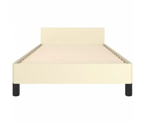 Gultas Rāmis Ar Galvgali, Krēmkrāsas, 80X200 Cm, Mākslīgā Āda Vidaxl