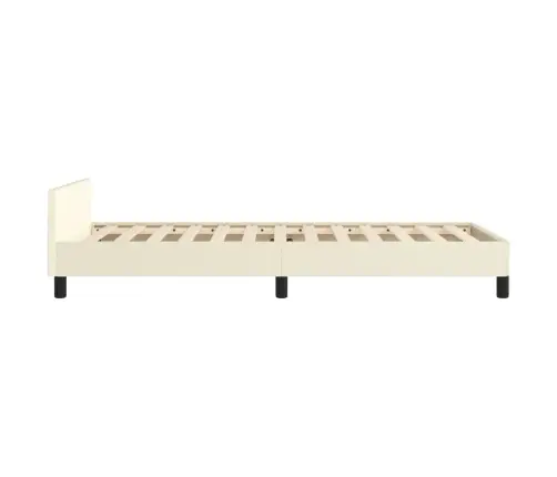Gultas Rāmis Ar Galvgali, Krēmkrāsas, 80X200 Cm, Mākslīgā Āda Vidaxl