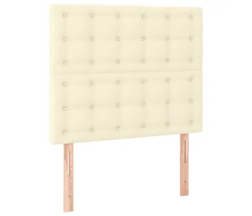 Gultas Rāmis Ar Galvgali, Krēmkrāsas, 80X200 Cm, Mākslīgā Āda Vidaxl