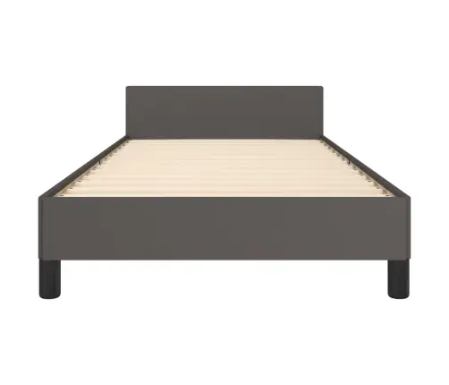 Gultas Rāmis Ar Galvgali, Pelēks, 80X200 Cm, Mākslīgā Āda Vidaxl