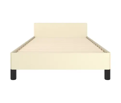 Lovos Rėmas Su Galvūgaliu, Kreminis, 90X190cm Dirbtinė Oda