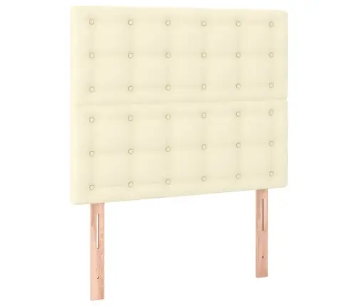 Lovos Rėmas Su Galvūgaliu, Kreminis, 90X190cm Dirbtinė Oda