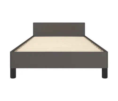 Lovos Rėmas Su Galvūgaliu, Pilkas, 90X200cm Dirbtinė Oda