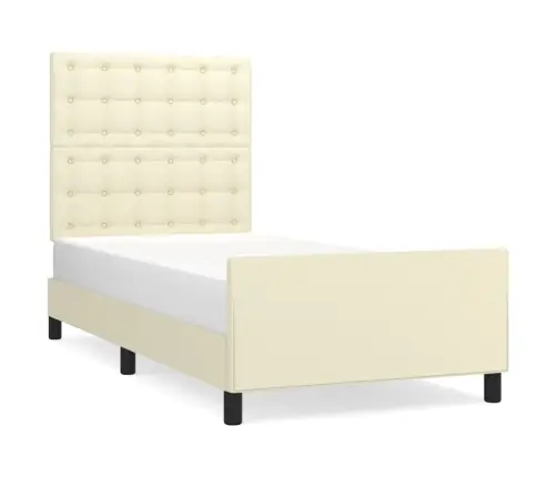 Lovos Rėmas Su Galvūgaliu, Kreminis, 100X200cm Dirbtinė Oda