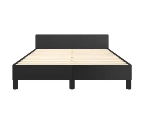 Lovos Rėmas Su Galvūgaliu, Juodas, 120 X 200 cm Dirbtinė Oda