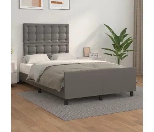 Voodiraam Peatsiga, Hall, 120X200 cm Kunstnahk