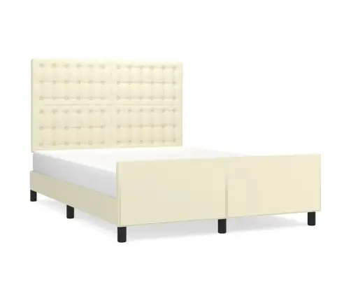 Lovos Rėmas Su Galvūgaliu, Kreminis, 140X190cm Dirbtinė Oda