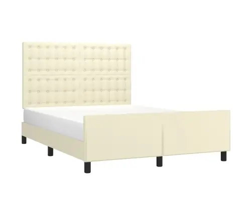 Lovos Rėmas Su Galvūgaliu, Kreminis, 140X190cm Dirbtinė Oda