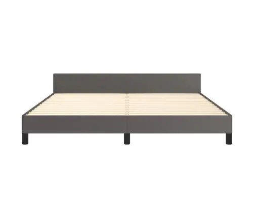 Voodiraam Peatsiga, Hall, 160X200 cm Kunstnahk