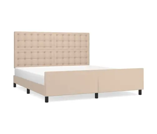 Gultas Rāmis Ar Galvgali, Kapučīno, 160X200 Cm, Mākslīgā Āda Vidaxl