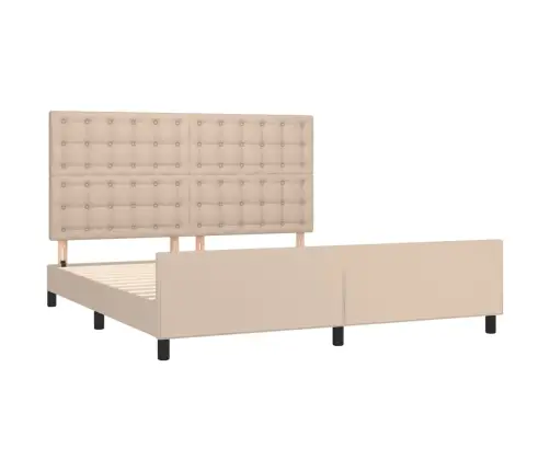 Gultas Rāmis Ar Galvgali, Kapučīno, 160X200 Cm, Mākslīgā Āda Vidaxl