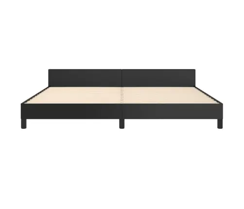 Voodiraam Peatsiga, Must, 200X200 cm Kunstnahk