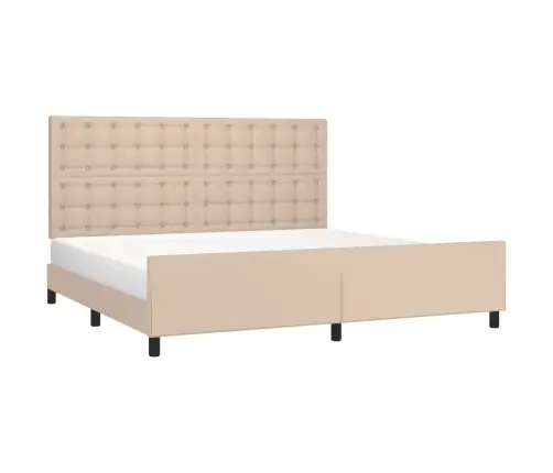 Gultas Rāmis Ar Galvgali, Kapučīno, 200X200 Cm, Mākslīgā Āda Vidaxl