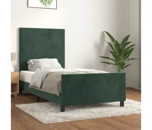 Lovos Rėmas Be Čiužinio, Tamsiai Žalias, 80X200cm Aksomas