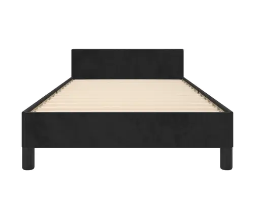 Gultas Rāmis Ar Galvgali, Melns Samts, 90X190 Cm Vidaxl