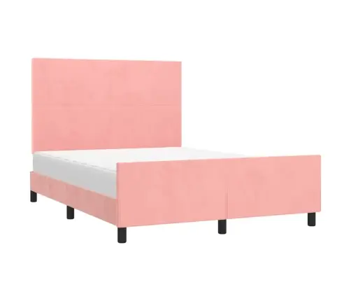 Lovos Rėmas Su Galvūgaliu, Rožinės Spalvos, 140X190 cm Aksomas