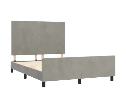 Voodiraam Ilma Madratsita, Helehall, 140X200 cm Samet