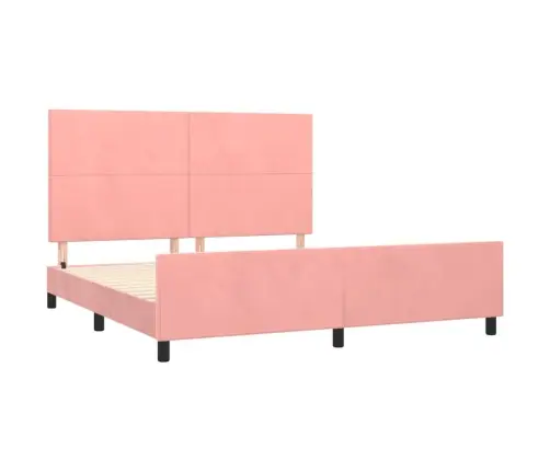 Lovos Rėmas Su Galvūgaliu, Rožinės Spalvos, 160X200 cm Aksomas