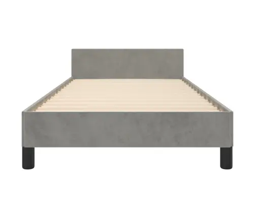 Gultas Rāmis Bez Matrača, Gaiši Pelēks, 90X190 Cm, Samts Vidaxl