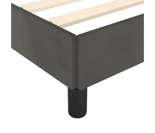 Gulta Bez Matrača, Tumši Pelēks, 100X200 Cm, Samts Vidaxl