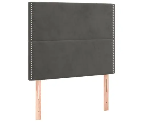 Gulta Bez Matrača, Tumši Pelēks, 100X200 Cm, Samts Vidaxl