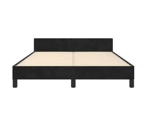 Gulta Bez Matrača, Melns, 140X190 Cm, Samts Vidaxl