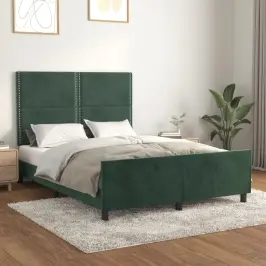 Lovos Rėmas Be Čiužinio Tamsiai Žalias 140X200 Cm Aksomas