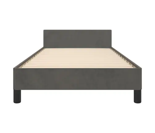 Lovos Rėmas Be Čiužinio, Tamsiai Pilkas, 90X200cm Aksomas