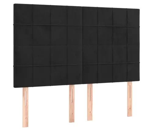 Gulta Bez Matrača, Melns, 140X190 Cm, Samts Vidaxl