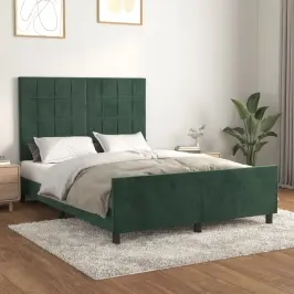 Lovos Rėmas Be Čiužinio Tamsiai Žalias 140X190 Cm Aksomas