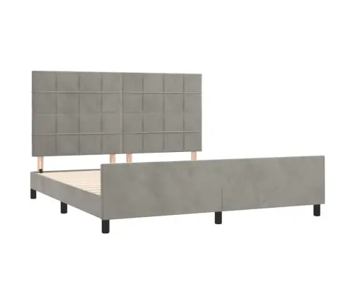 Voodiraam Ilma Madratsita, Helehall, 160X200 cm Samet