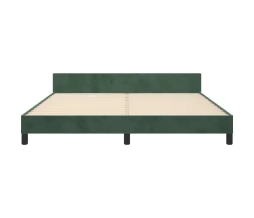 Gultas Rāmis Bez Matrača, Tumši Zaļš Samts, 160X200 Cm Vidaxl