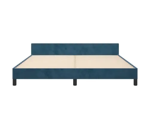 Gultas Rāmis Bez Matrača, Tumši Zils Samts, 160X200 Cm Vidaxl