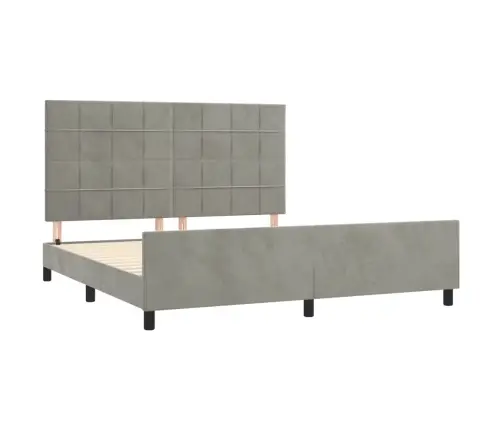 Voodiraam Peatsiga, Helehall, 180X200 cm Samet