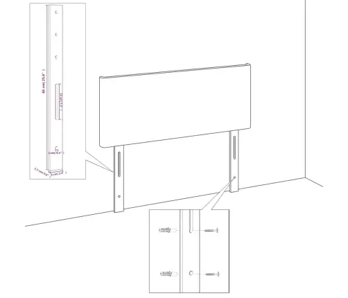 Voodiraam Peatsiga, Tumehall, 180X200 cm Samet