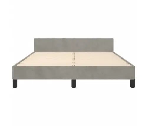 Gulta Bez Matrača, Gaiši Pelēks, 140X200 Cm, Samts Vidaxl