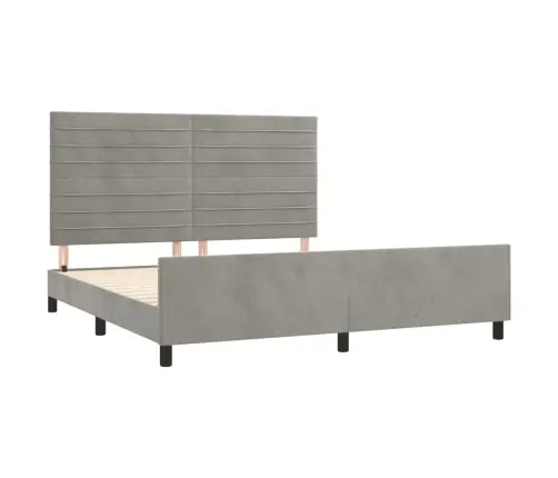 Voodiraam Ilma Madratsita, Helehall, 160X200 cm Samet