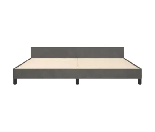 Gulta Bez Matrača, Tumši Pelēks, 200X200 Cm, Samts Vidaxl