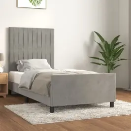 Lovos Rėmas Be Čiužinio, Šviesiai Pilkas, 80X200cm Aksomas