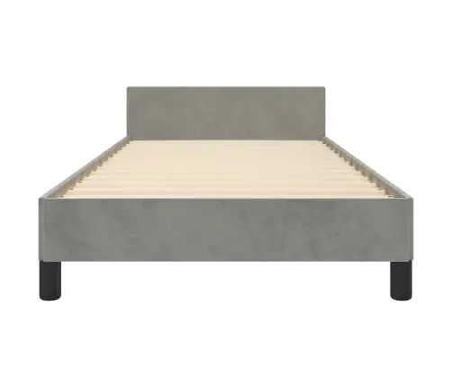 Lovos Rėmas Be Čiužinio, Šviesiai Pilkas, 90X190cm Aksomas